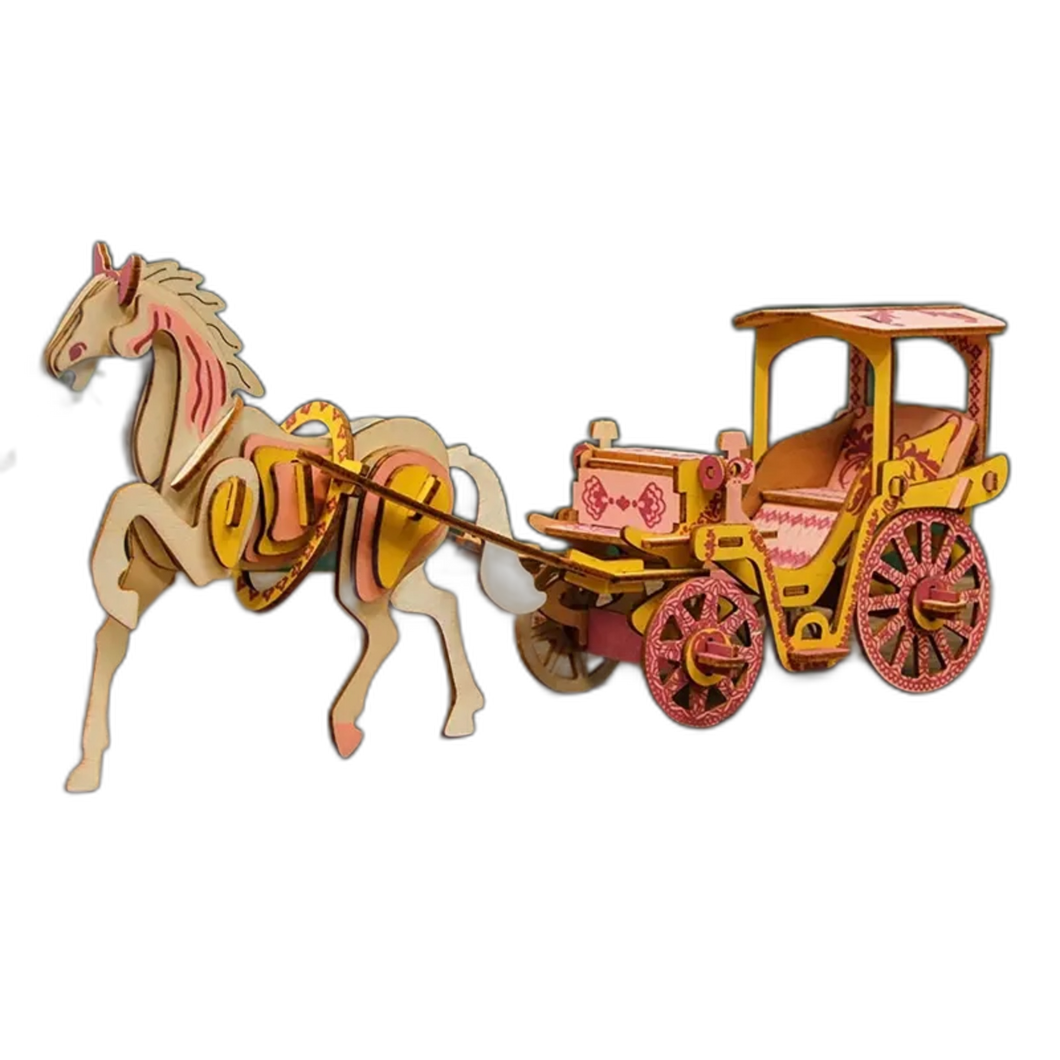3d Puzzle Horse and Royal Carriage 15x6x4 inches