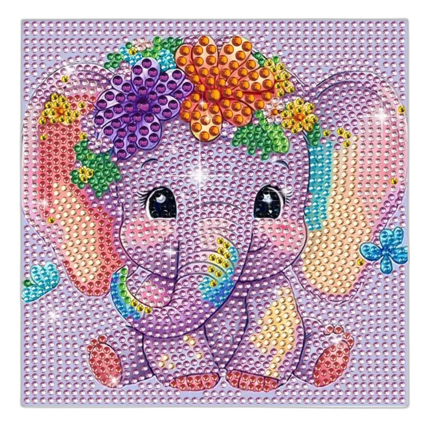5D Diamond Painting Kit Baby Elephant Mosaic Art, Full Drill for Beginners 7"x7"