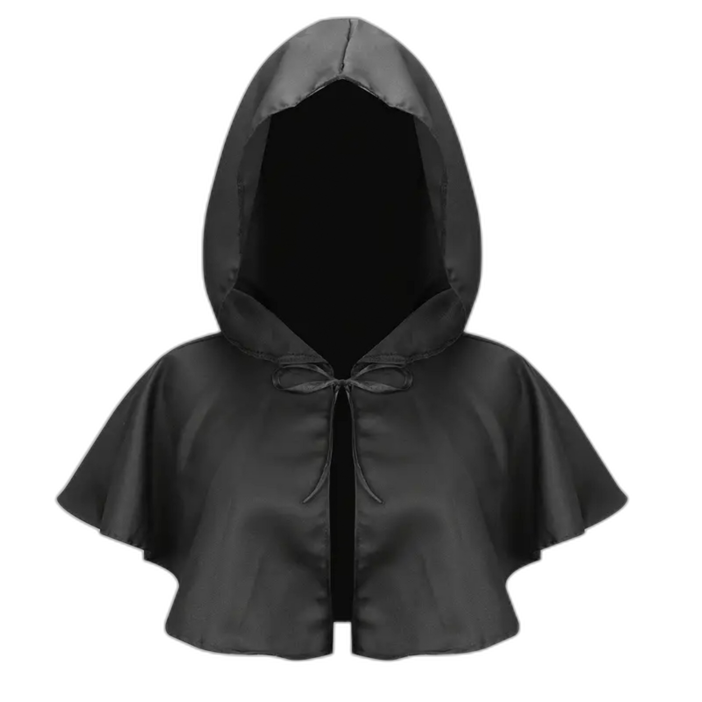 Medieval Black Wizard Cowl Dress Up Costume One Size Fits Most