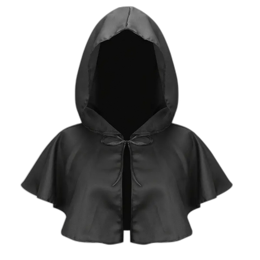 Medieval Black Wizard Cowl Dress Up Costume One Size Fits Most