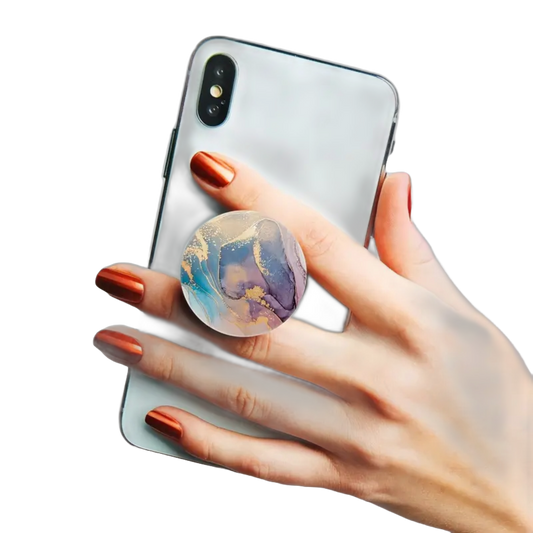 4 Pack Foldable Phone Stands Finger Grip Holders, Marble Pattern, Random Colors