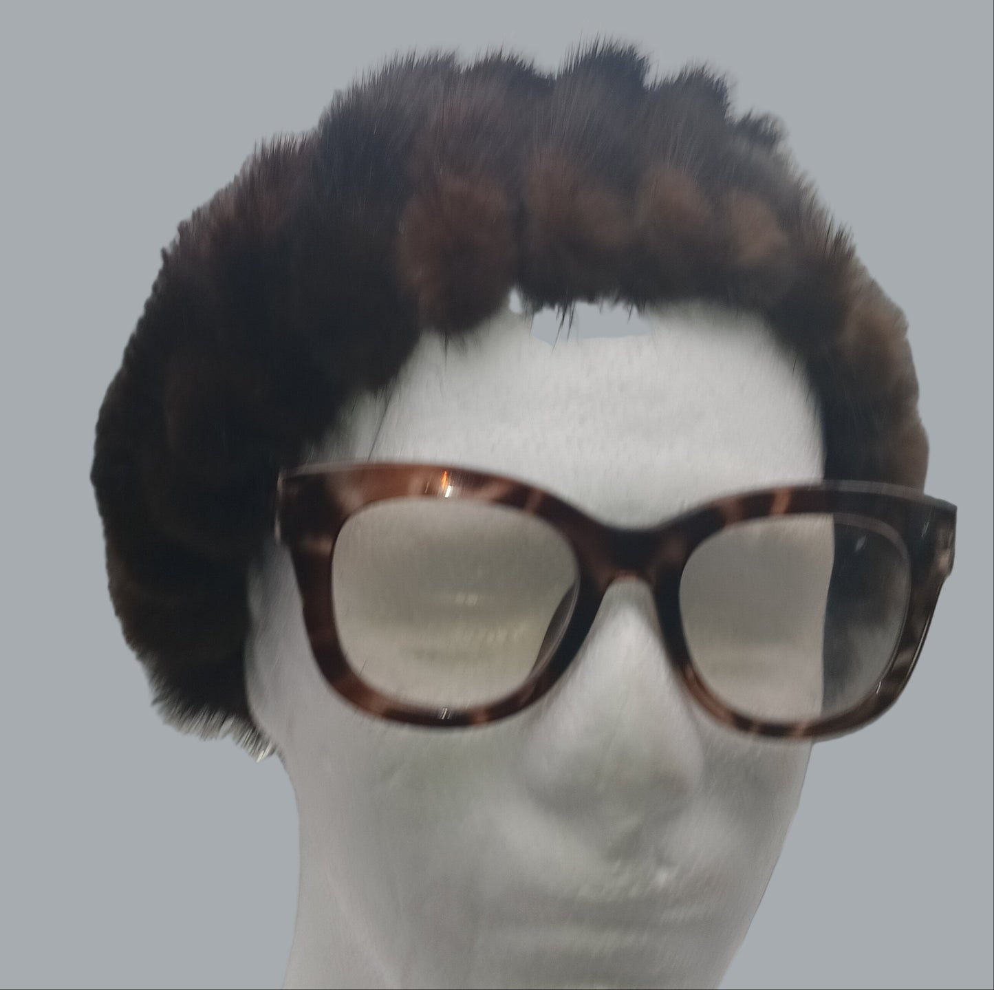 Vintage Mink Fur Hat Made in USA MCM Real Fur Winter Pillbox Style, Brown