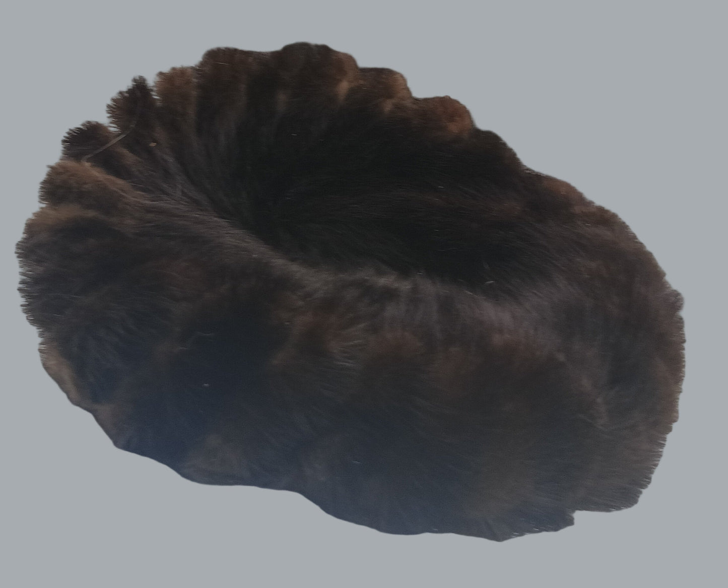 Vintage Mink Fur Hat Made in USA MCM Real Fur Winter Pillbox Style, Brown