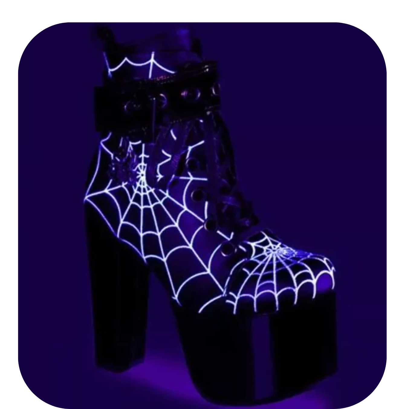 Demonia Torment-51 Spider Web Platform Ankle Boots Size 6 Black Vegan Leather