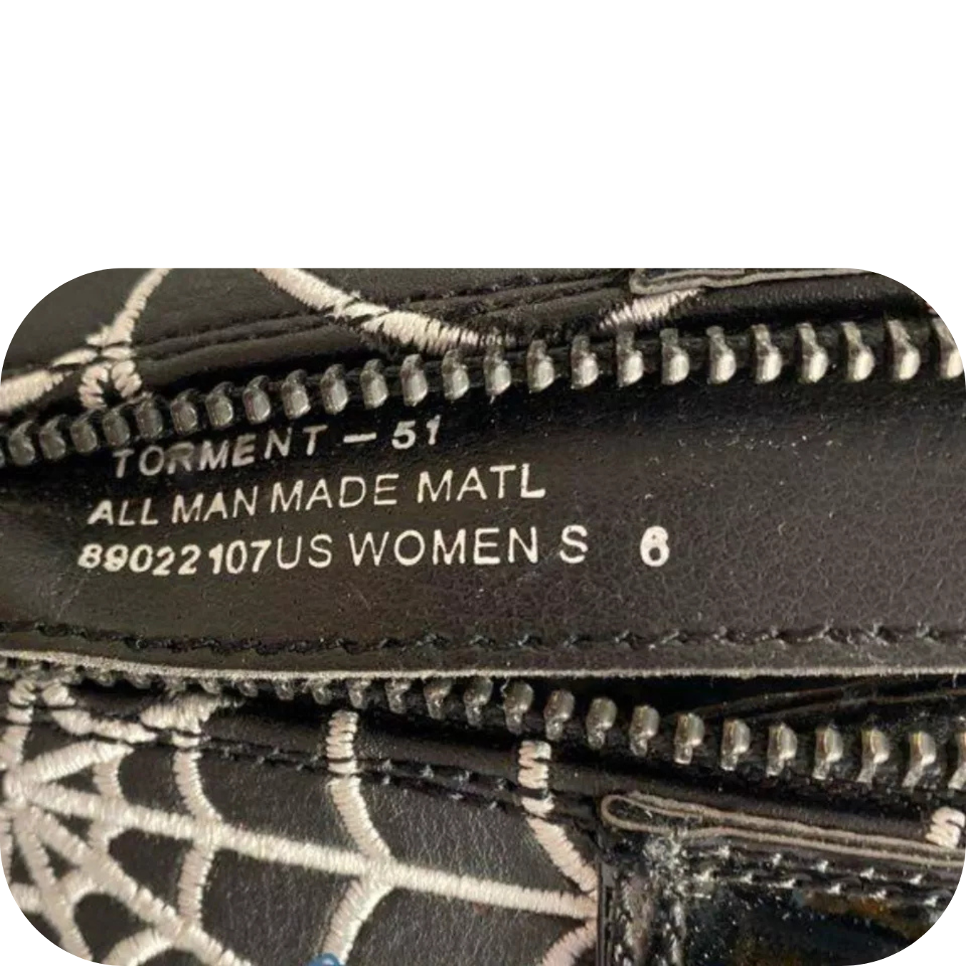 Demonia Torment-51 Spider Web Platform Ankle Boots Size 6 Black Vegan Leather