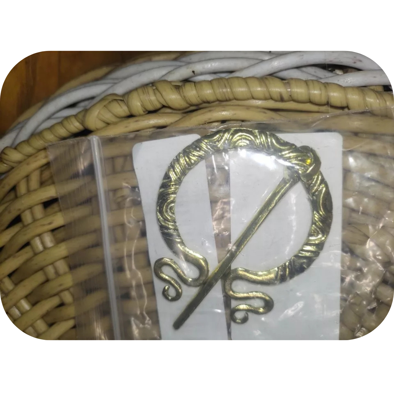 Viking Medieval Bronze Tone Metal Cloak Shawl Brooch Pin 2.5"