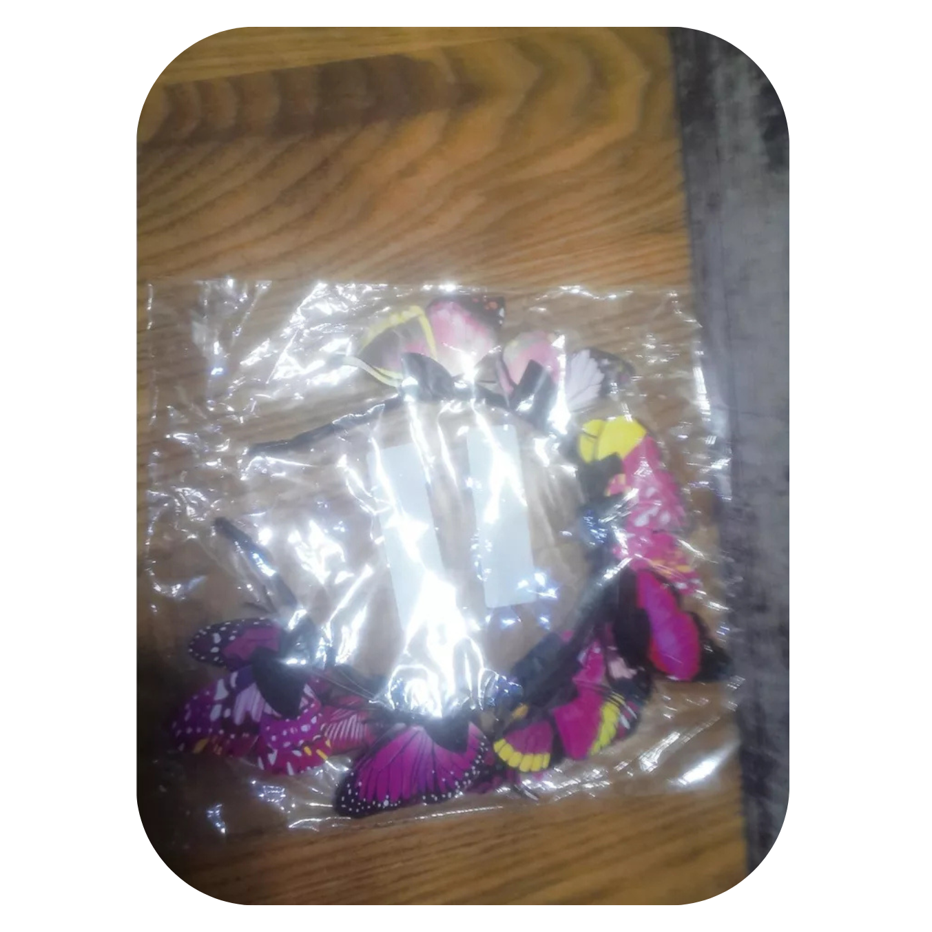 Elegant Butterfly Decorative Head Band Non Slip Hair Hoop Rose Red