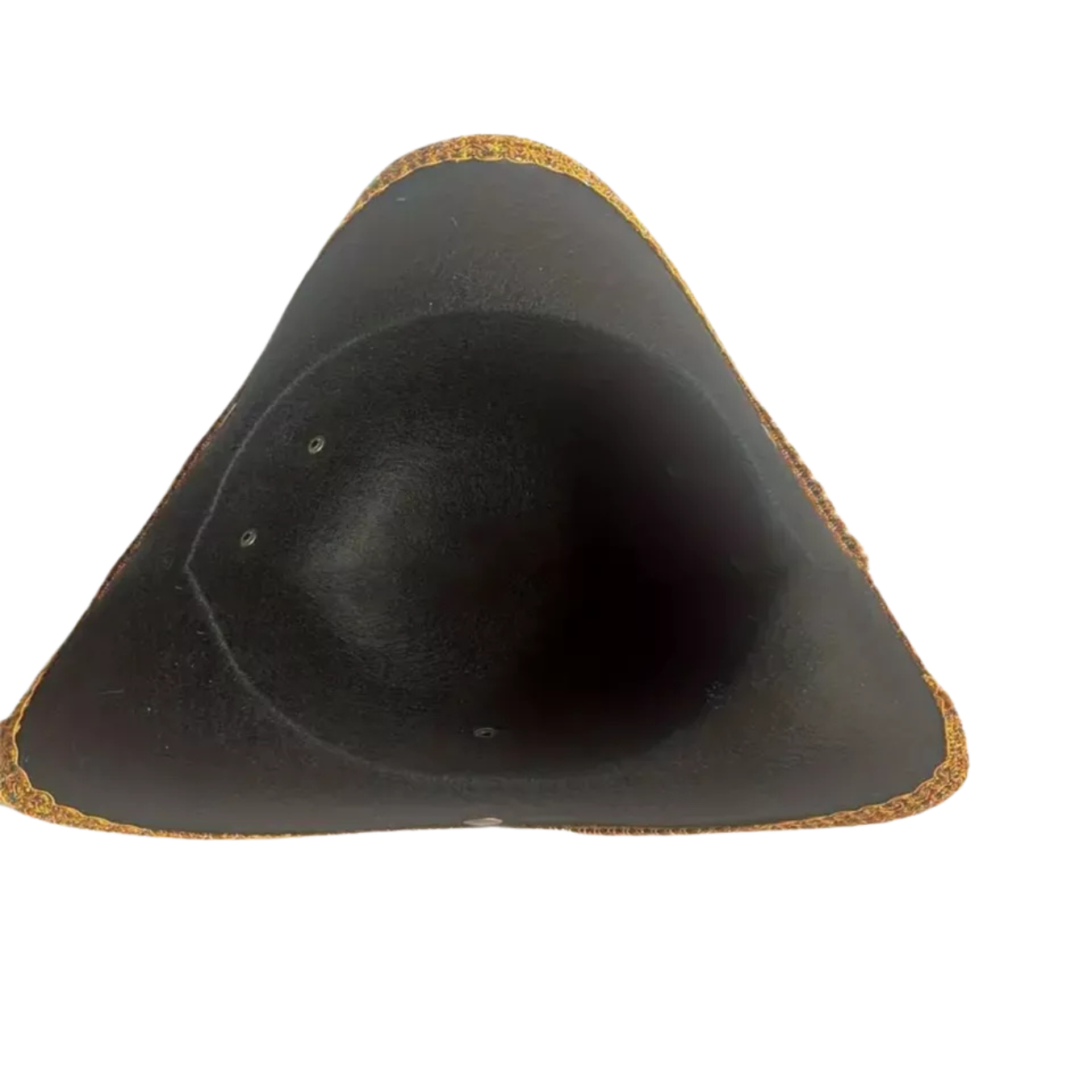 Golden Lace Trim Black Felt Pirate Triangle Hat With Snaps