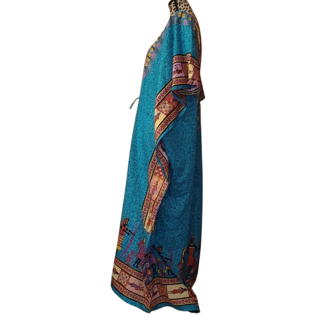 Women Long Kaftan Women One Size Maxi Dress Beach Caftan Poncho Aqua plus People