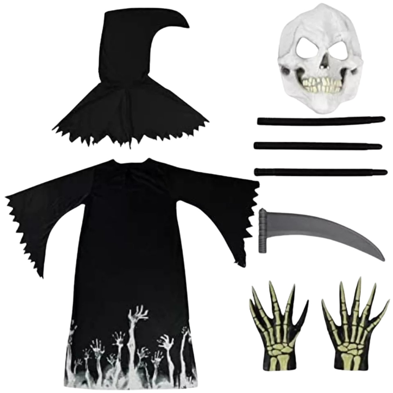 Spooktacular Creations Kids Grim Reaper Glow in the Dark Deluxe XL