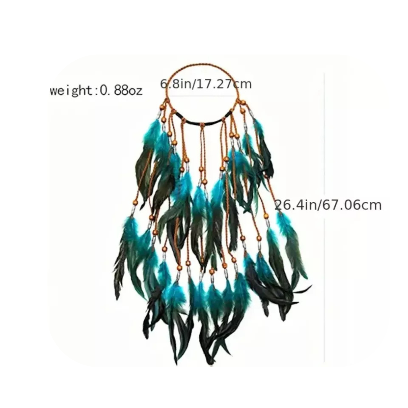 Western Style Blue Faux Feather Headband Indian Headwear Headdress Hair Acces