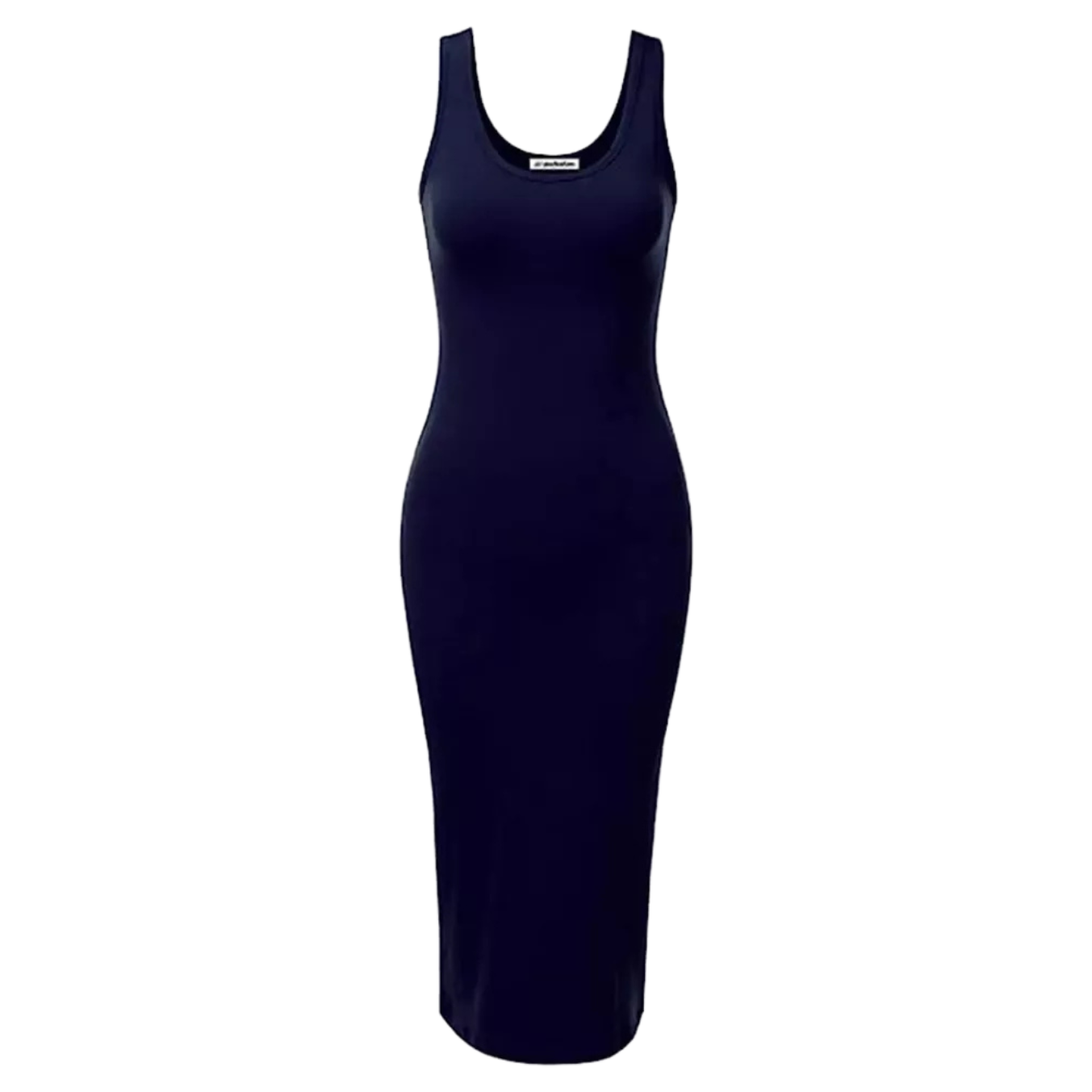 Casual Tank Dress Scoop Neck Sleeveless Slim Bodycon Racerback Maxi Dress Blue L