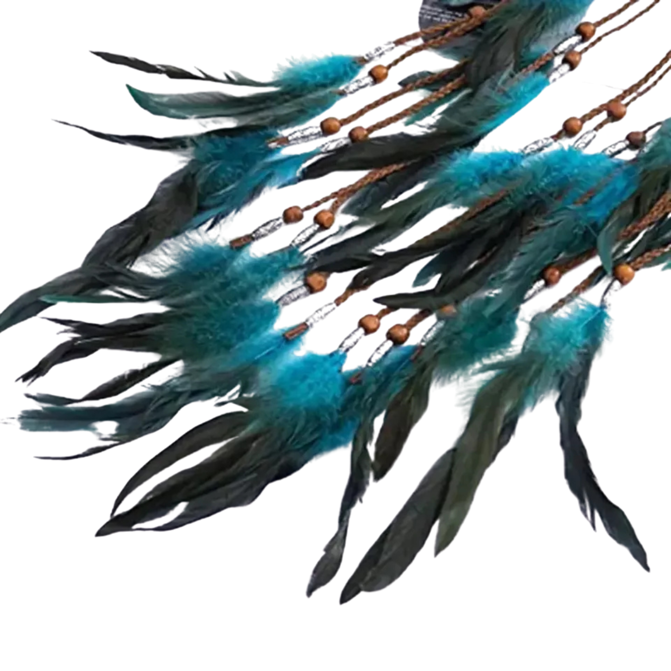 Western Style Blue Faux Feather Headband Indian Headwear Headdress Hair Acces