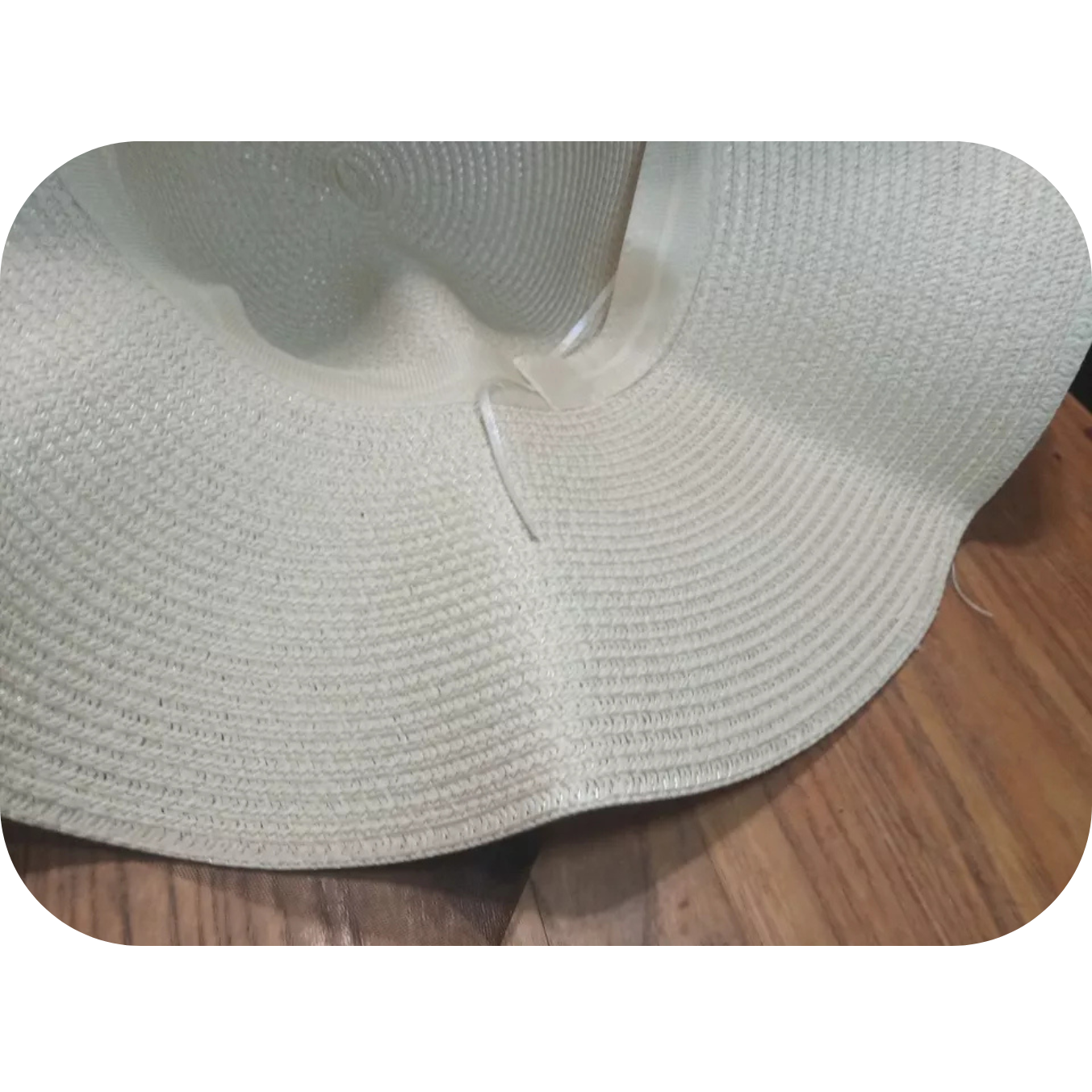 Sun Hat & Polka Dot Mesh and Straw Material Ideal for Beach & Outdoor Fun Beige
