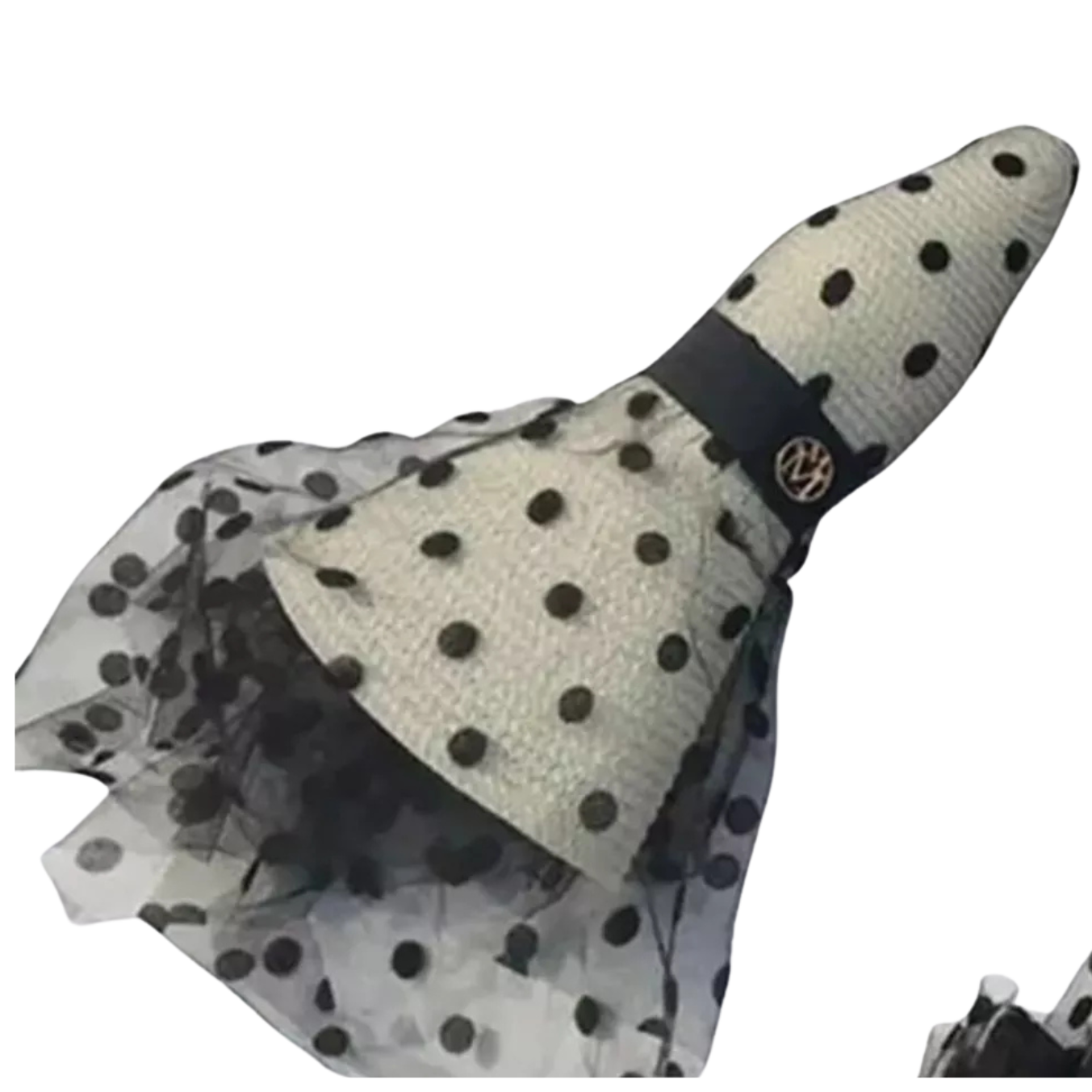 Sun Hat & Polka Dot Mesh and Straw Material Ideal for Beach & Outdoor Fun Beige