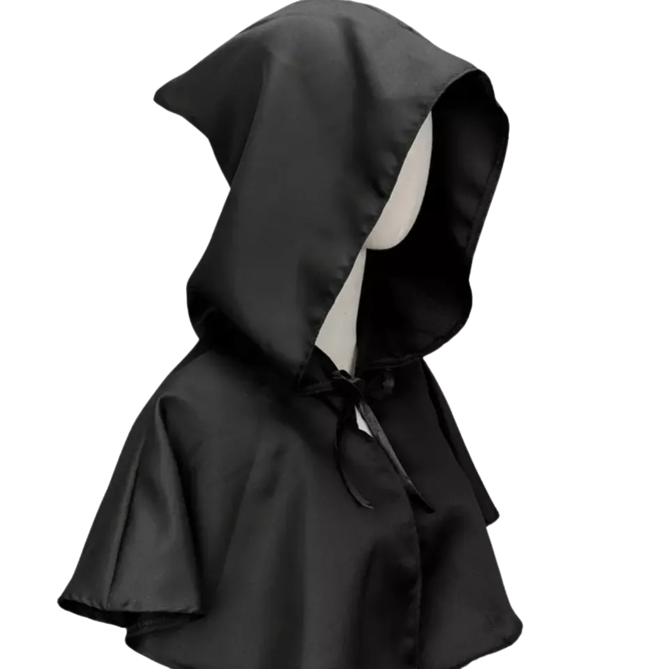 Medieval Black Wizard Cowl Dress Up Costume One Size Fits Most
