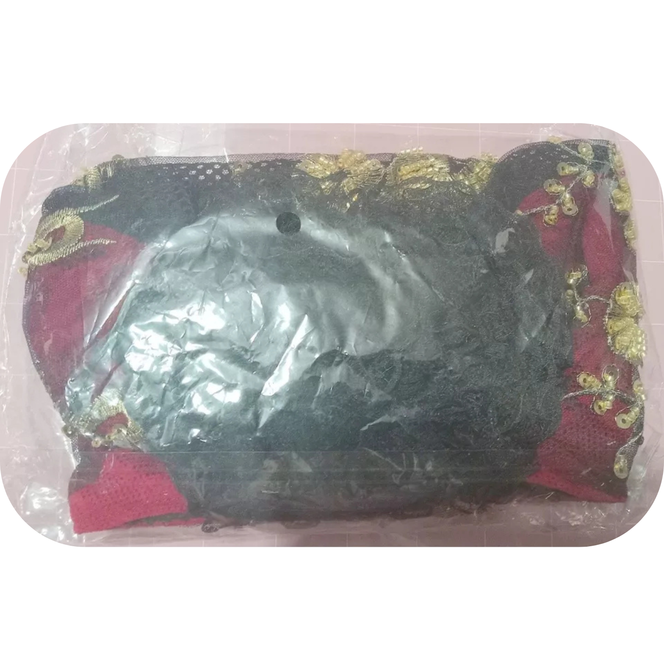 Red Beanie with Golden Beads Breathable Head Wrap and Chemo Cap Women & Girls