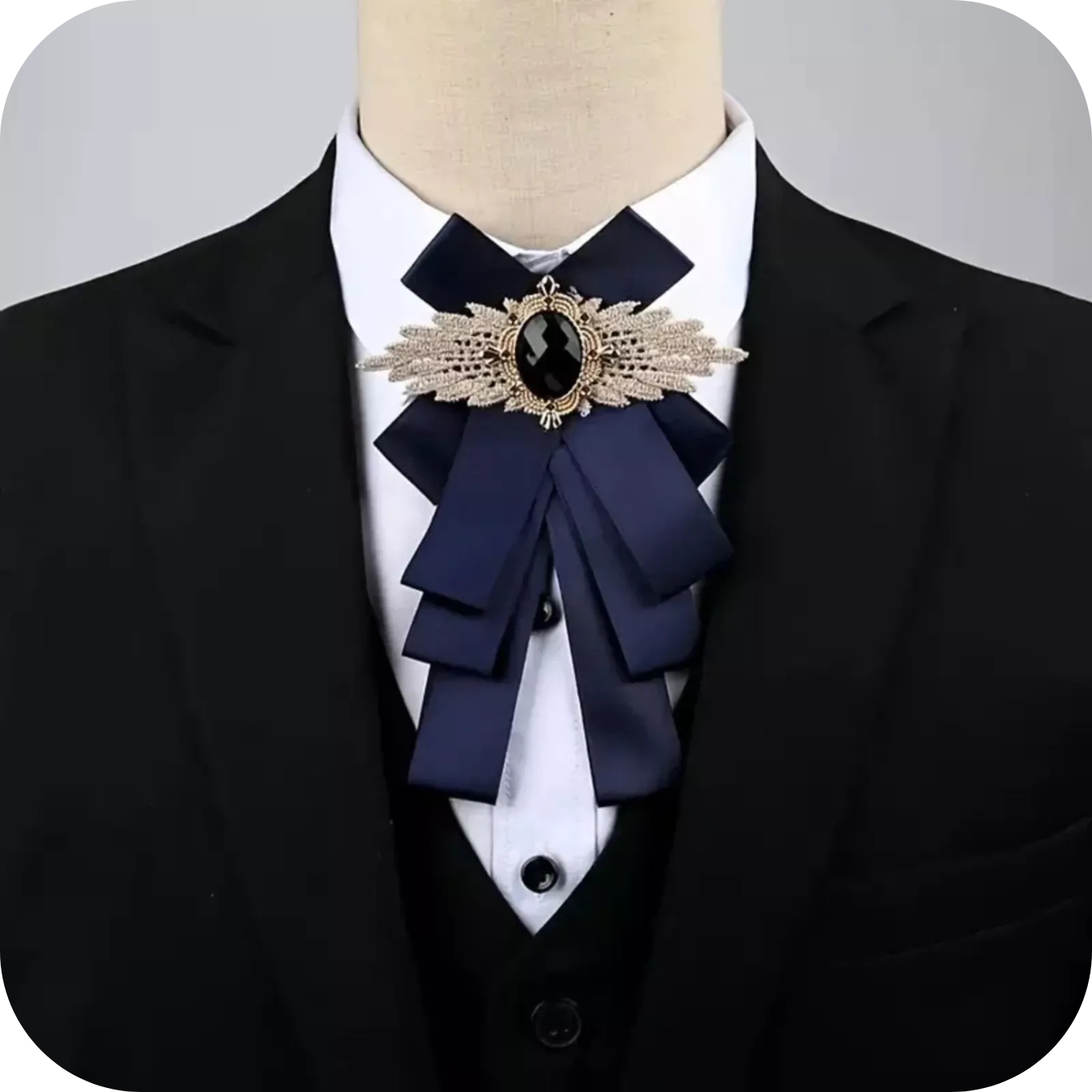 Navy Blue Diamond Ribbon With Flower Collar perfect very elegant