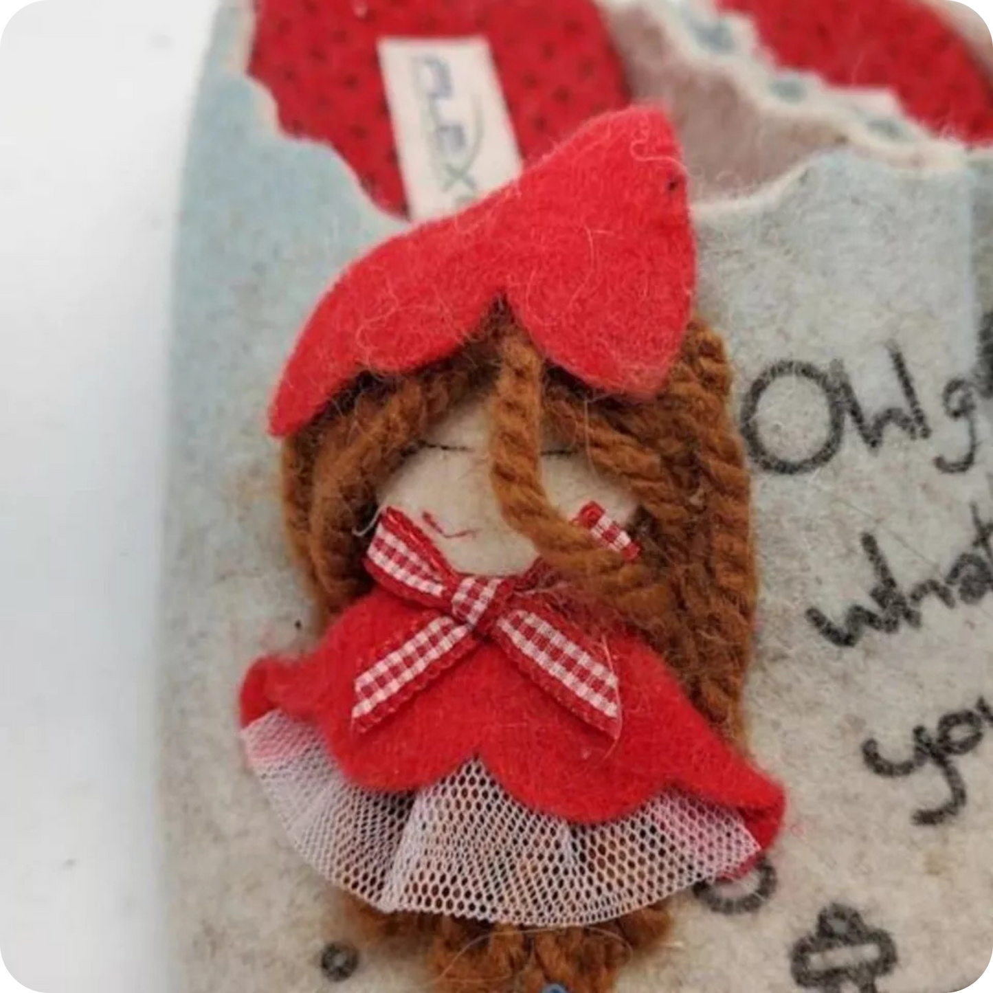 Spring Step Women’s Wool Little Red Riding Hood Fairy Tale Slippers Size 9