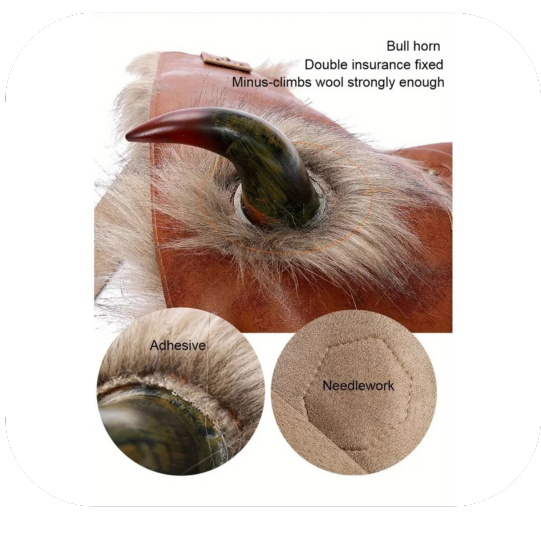 PU Leather Shoulder Amour Medieval Viking Cosplay Costume Brown Left