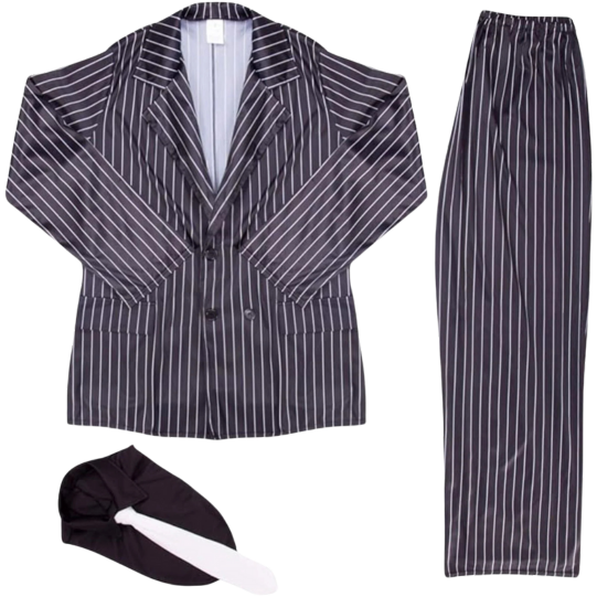 Gangster Halloween Costume for Men | Criminal Cosplay & Dress Up, M Black