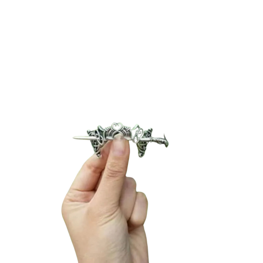 Viking Celtic Hairpin Clasp Silver Tone Hollow Out Alloy Irish Hair Accessorie