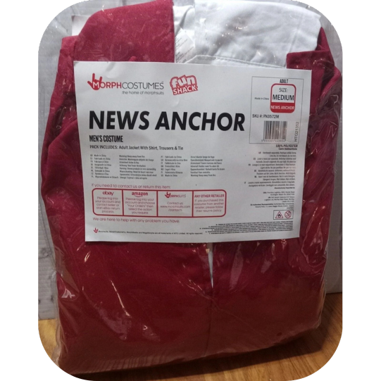 News Anchor Costume Newsreader Suit Men, Anchor Man Costume, Medium