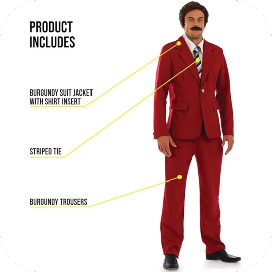 News Anchor Costume Newsreader Suit Men, Anchor Man Costume, Medium