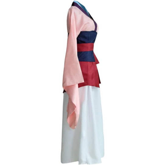 Princess Mulan Costume Dress Chinese Heroine Party Ball Gown (S, Pink)