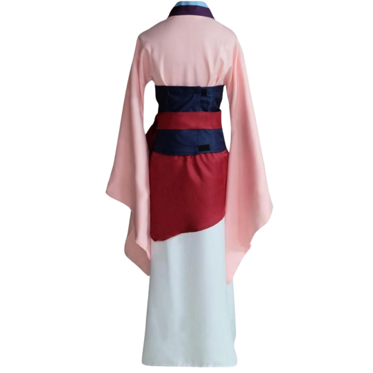 Princess Mulan Costume Dress Chinese Heroine Party Ball Gown (S, Pink)