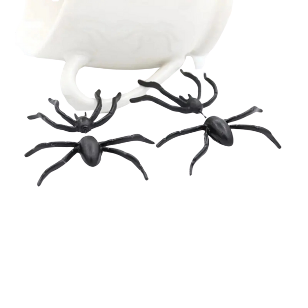 Spider Stud Earrings, Girls 3D Creepy Black Spider Ear Stud Earrings
