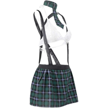 Load image into Gallery viewer, School Girl Lingerie Set Sexy Uniform Role Play Mini Plaid Skirt Green Large
