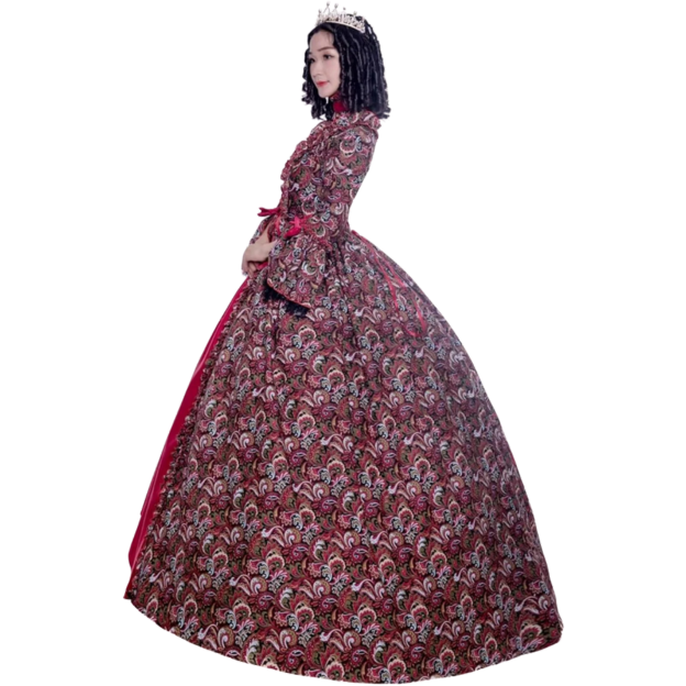 Colonial Georgian Victorian Dress Gothic Period Ball Gown Reenactment XL Red