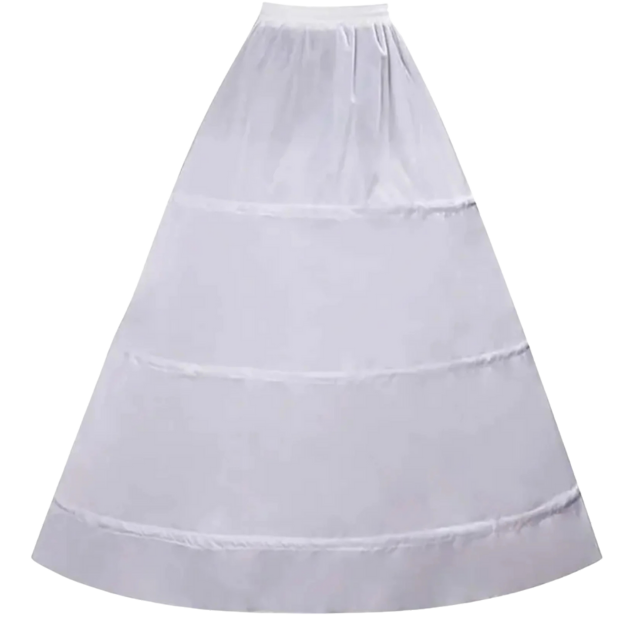Petticoat Crinoline Dress Long Underskirt Floor 3Hoop Skirt Crinoline Prom White
