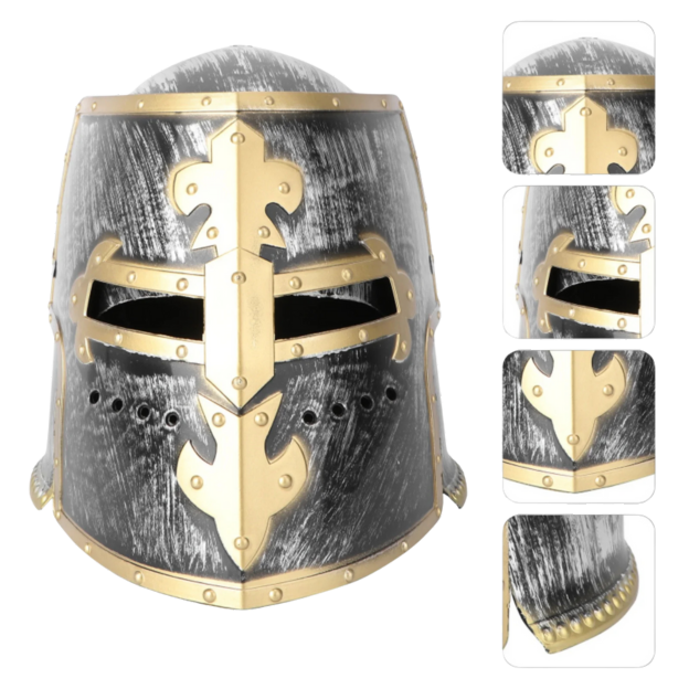 Medieval Viking Warrior Hinged Helmet Knight Dark Ages Cosplay Templar Adult