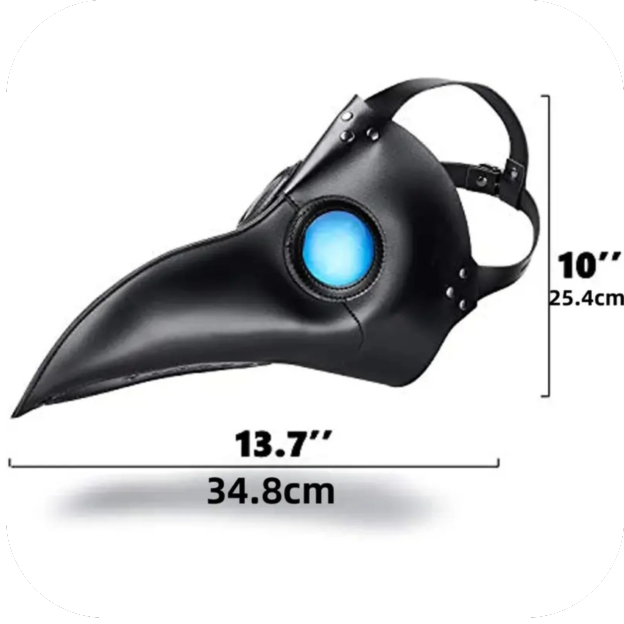 Steampunk Plague Doctor Mask  PU Leather Halloween Costume Accessory for Parties