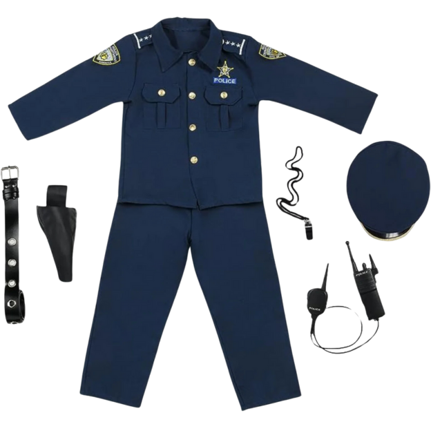 Police Costume Kids Police Officer Costume Cop Uniform Set With Accessories 4T