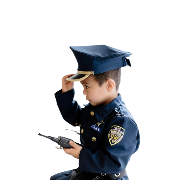 Police Costume Kids Police Officer Costume Cop Uniform Set With Accessories 4T