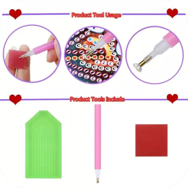 8pcs Cat Diamond Painting Coasters Kit DIY Round Diamond Shaped Cat With Holder