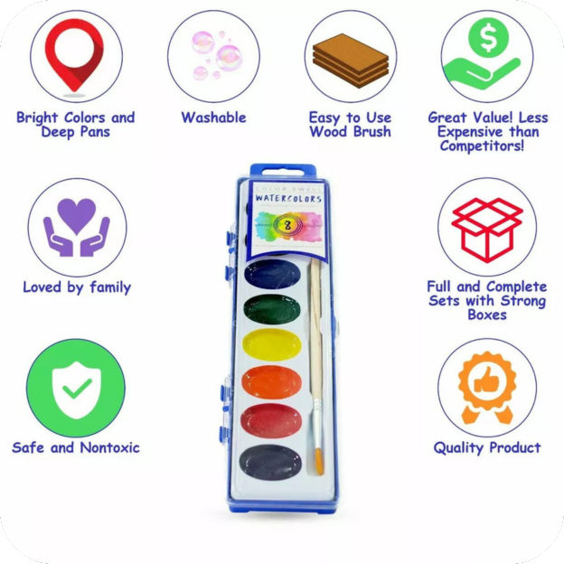 3D Puzzle Kids Clock DIY Mechanical Wooden Puzzle + Bonus Paint