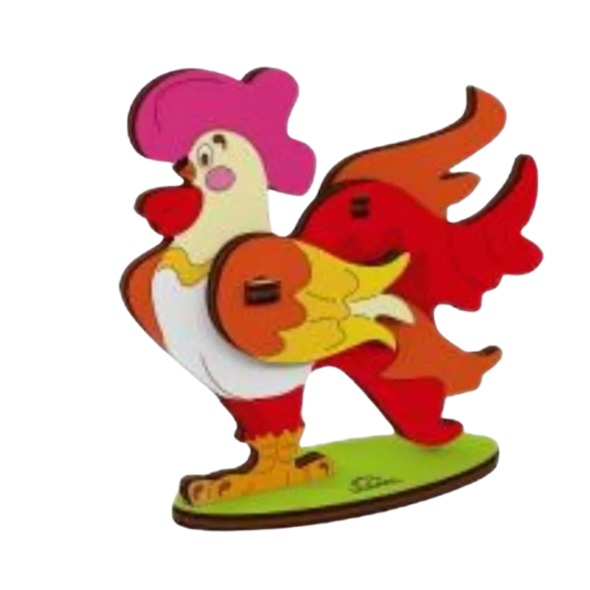 UGears Build and Paint Model Cockerel, complete with a BONUS PAINT KIT!