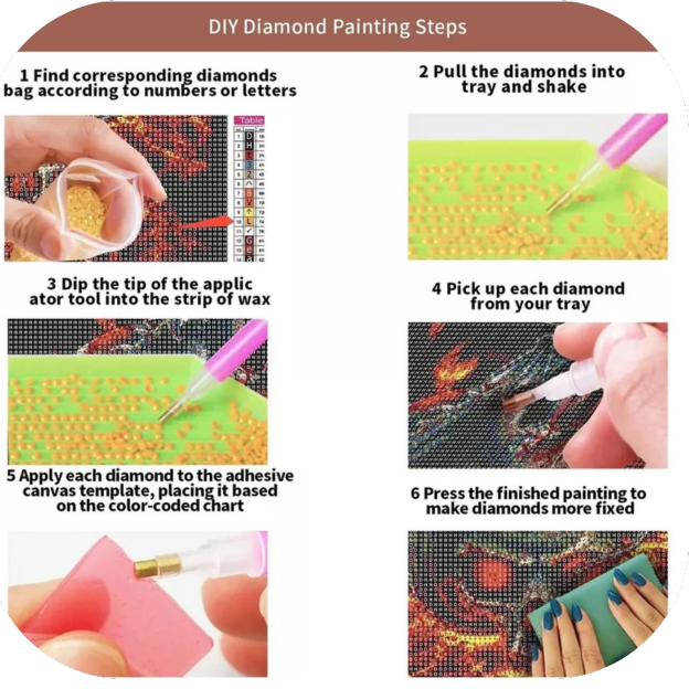 5D DIY Diamond Painting Kits Full Square Drill Mosaic Pigs Wall Picture 10"x10"