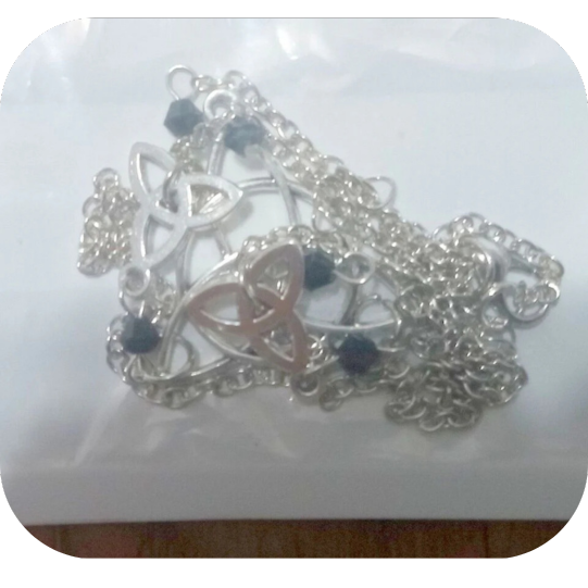 Gothic Irish Knot Head Piece Crystal Magic Wizard Rune Symbol Hair Access Black