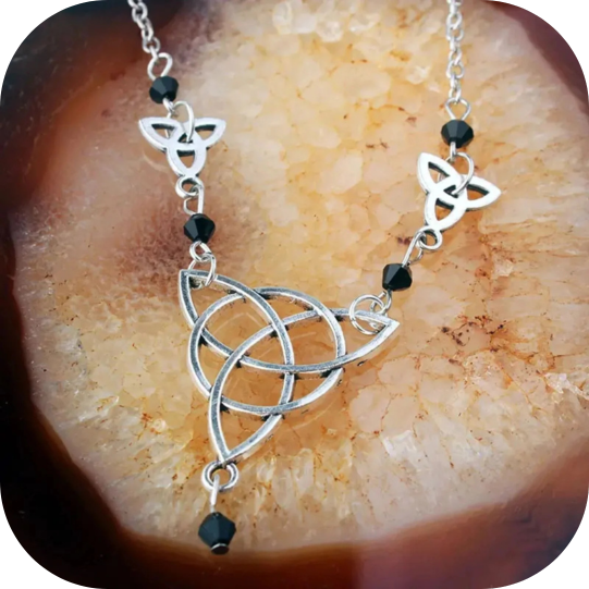 Gothic Irish Knot Head Piece Crystal Magic Wizard Rune Symbol Hair Access Black