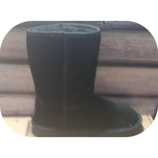 Snow Boots Cow Suede Leather Mid-calf Fur Lined Outdoor Ankle Booties Black,US6