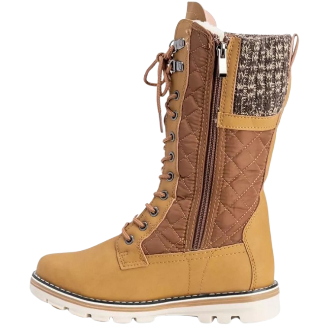 Womens Winter Thermal Snow Outdoor Warm Mid Calf Waterproof Durable Boot Tan US8