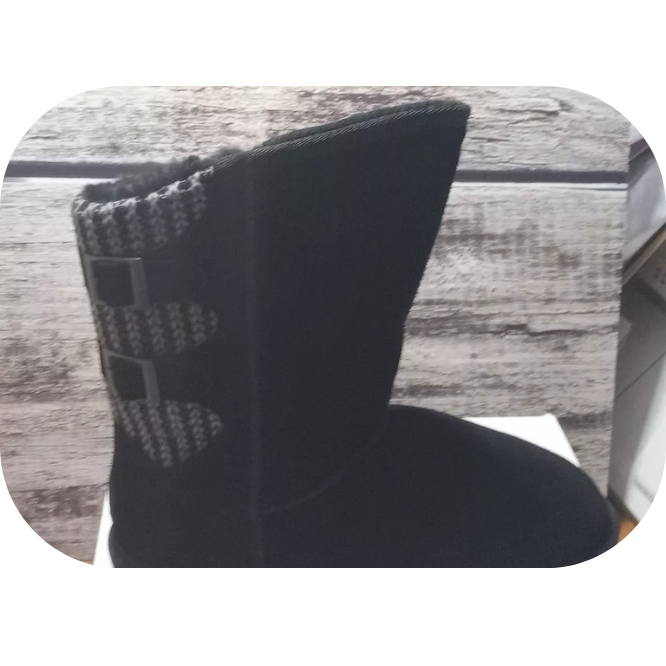 Women's Mid Calf Fashion Winter Snow Boots Black Size 11 M