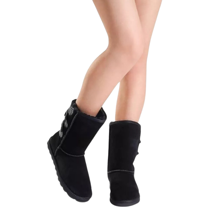 Women's Mid Calf Fashion Winter Snow Boots Black Size 11 M