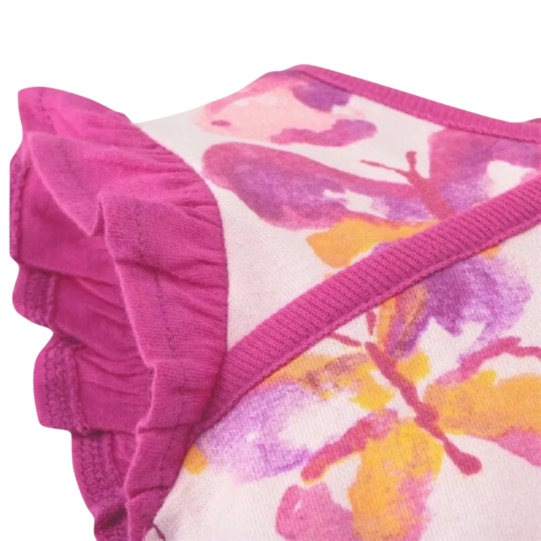 Burt's Bees Baby 2pk Butterflies Awaken Bubble Set Cranberry Red 3-6 Months