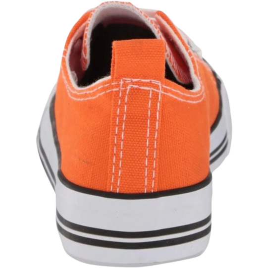 Low Top Cap Toe Women Sneakers Tennis Canvas Casual Shoes Flats Orange Size 11